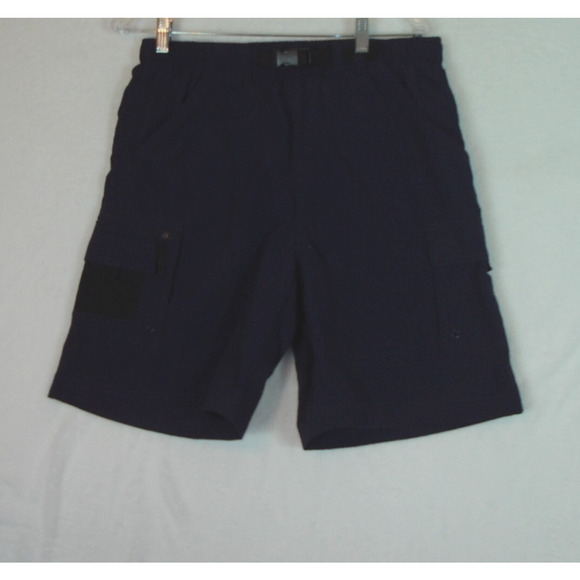 World Wide Sportsman‎ Blue Swim Trunks Size Men's Medium Belted Cargo Pockets - Picture 1 of 12